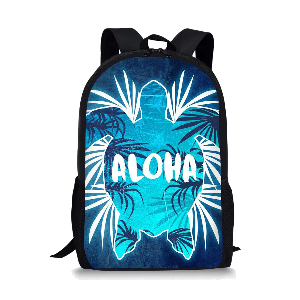 Sea Turtle Print Backpack Portable Casual Outdoor Travel Children's Knapsack