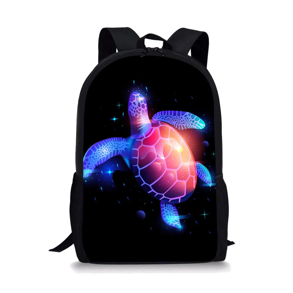 Sea Turtle Printing Schoolbag Pencil & Shoulder Bag Student Backpack