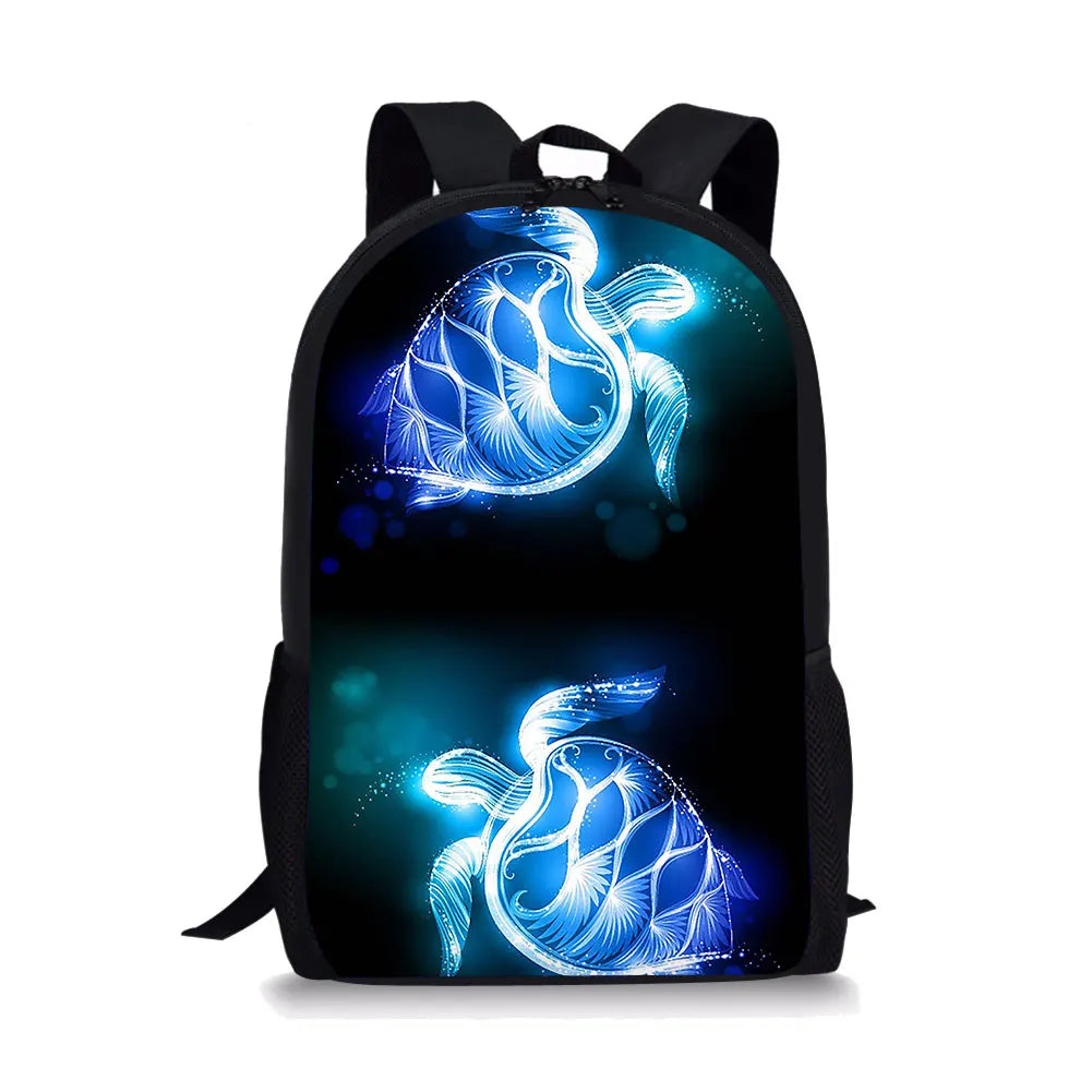 Sea Turtle Printing Schoolbag Pencil & Shoulder Bag Student Backpack