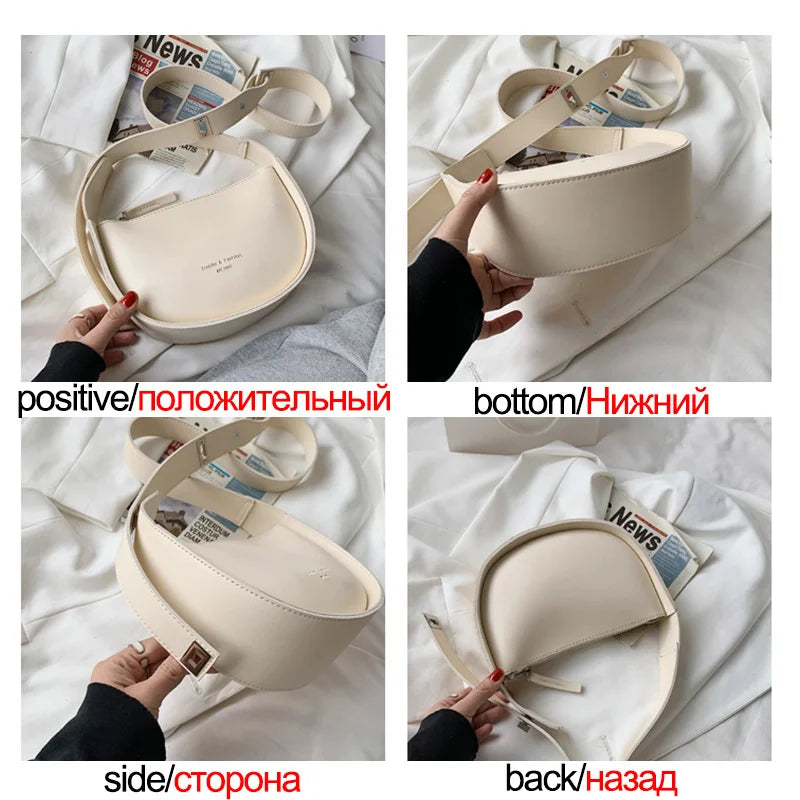 Semicircle Saddle Shoulder Crossbody Bags for Women