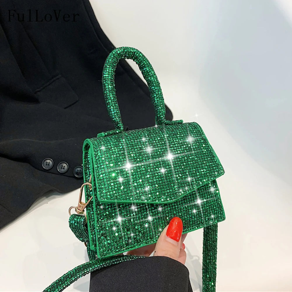 Sequin Casual Mini Square Messenger Bag for Women