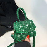 Sequin Casual Mini Square Messenger Bag for Women