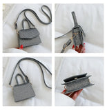 Sequin Casual Mini Square Messenger Bag for Women