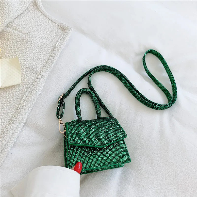 Sequin Casual Mini Square Messenger Bag for Women