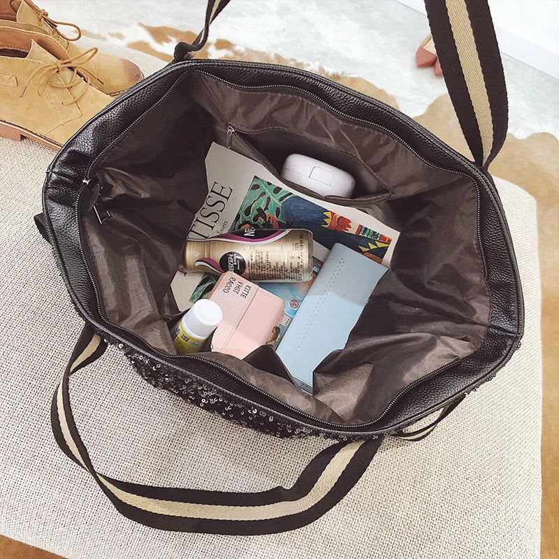 Sequin Women Bag Large Capacity Top-handle Bags Ladies Handbags