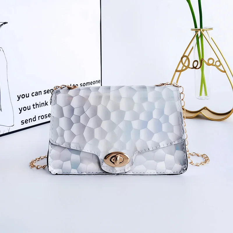 Sequin Square Bag Crossbody Chains Women Shoulder Messenger Purse B112