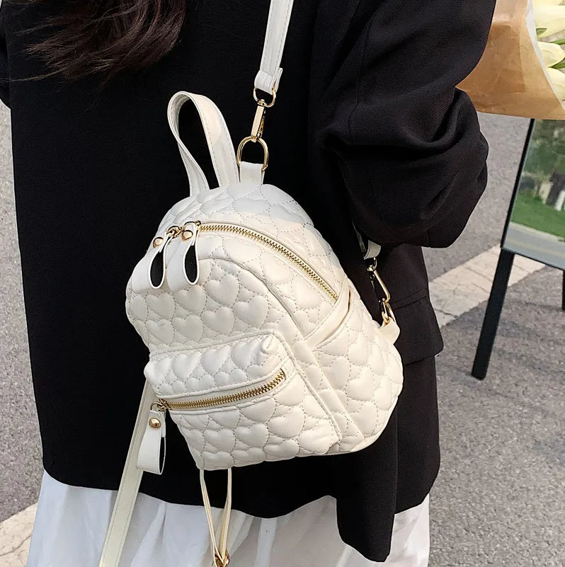 Pu Leather Shoulder Small Backpack Multi-function Ladies Phone Pouch Pack