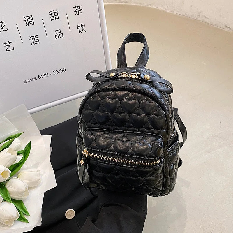 Pu Leather Shoulder Small Backpack Multi-function Ladies Phone Pouch Pack