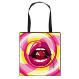 Leopard Lips Tote Bag Women Handbag Girls Shoulder Bags Travel Shopping