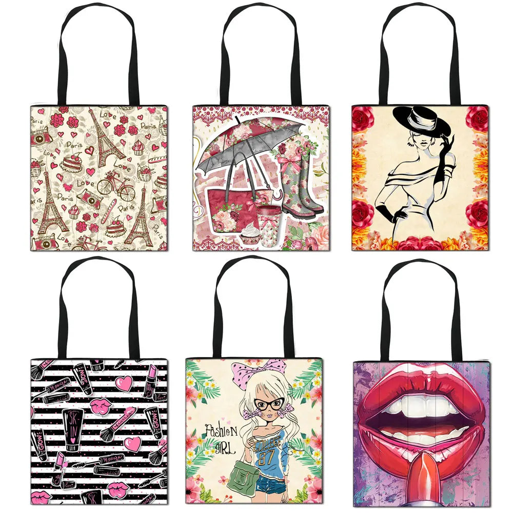Sexy Red Lips Women Shoulder Bag for Travel Girls Handbag