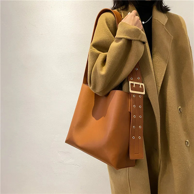 Women's Shoulder Bags Large Capacity PU Leather Handbag