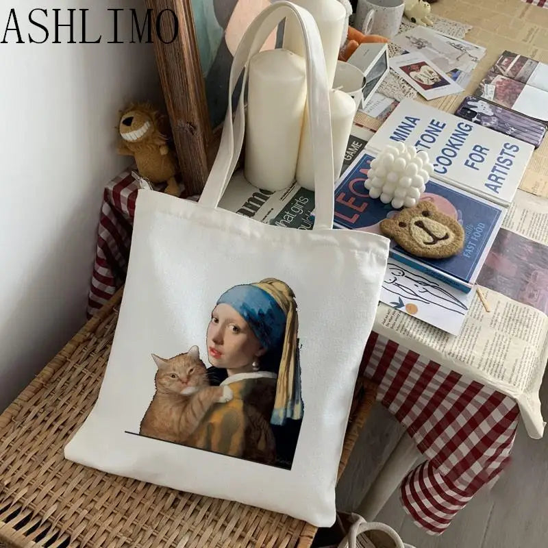 Van Gogh Oil Printing Kawaii Bag Harajuku Women Shopping Bag