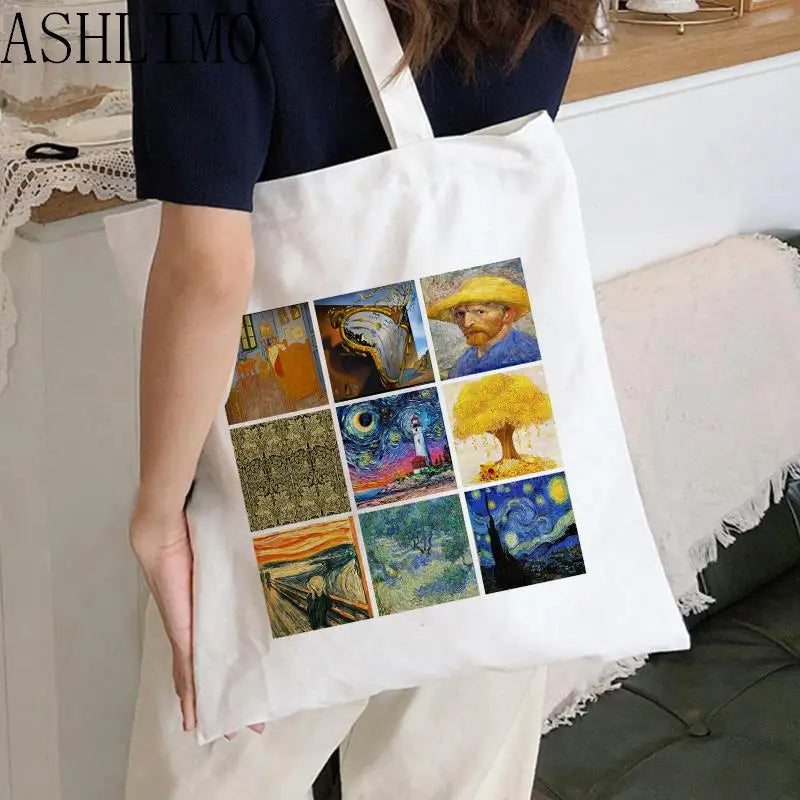 Van Gogh Oil Printing Kawaii Bag Harajuku Women Shopping Bag