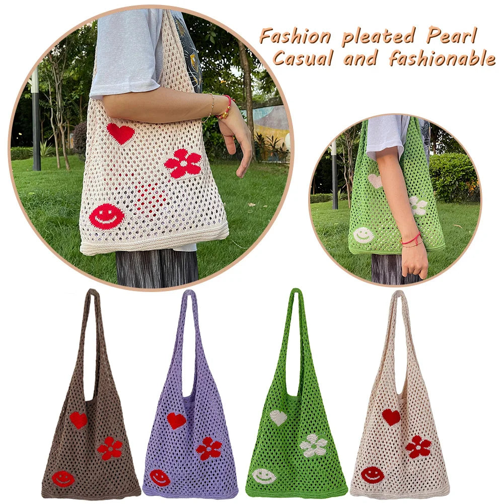 Mesh Eco-Friendly Foldable Travel Tote Handbag for Girls & Women