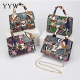 Snakeskin Scarf Women's Shoulder Bag Chain Handbag
