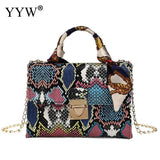 Snakeskin Scarf Women's Shoulder Bag Chain Handbag
