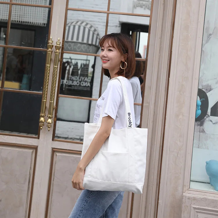 Embroidered Canvas Women's Shoulder Bag Handbag