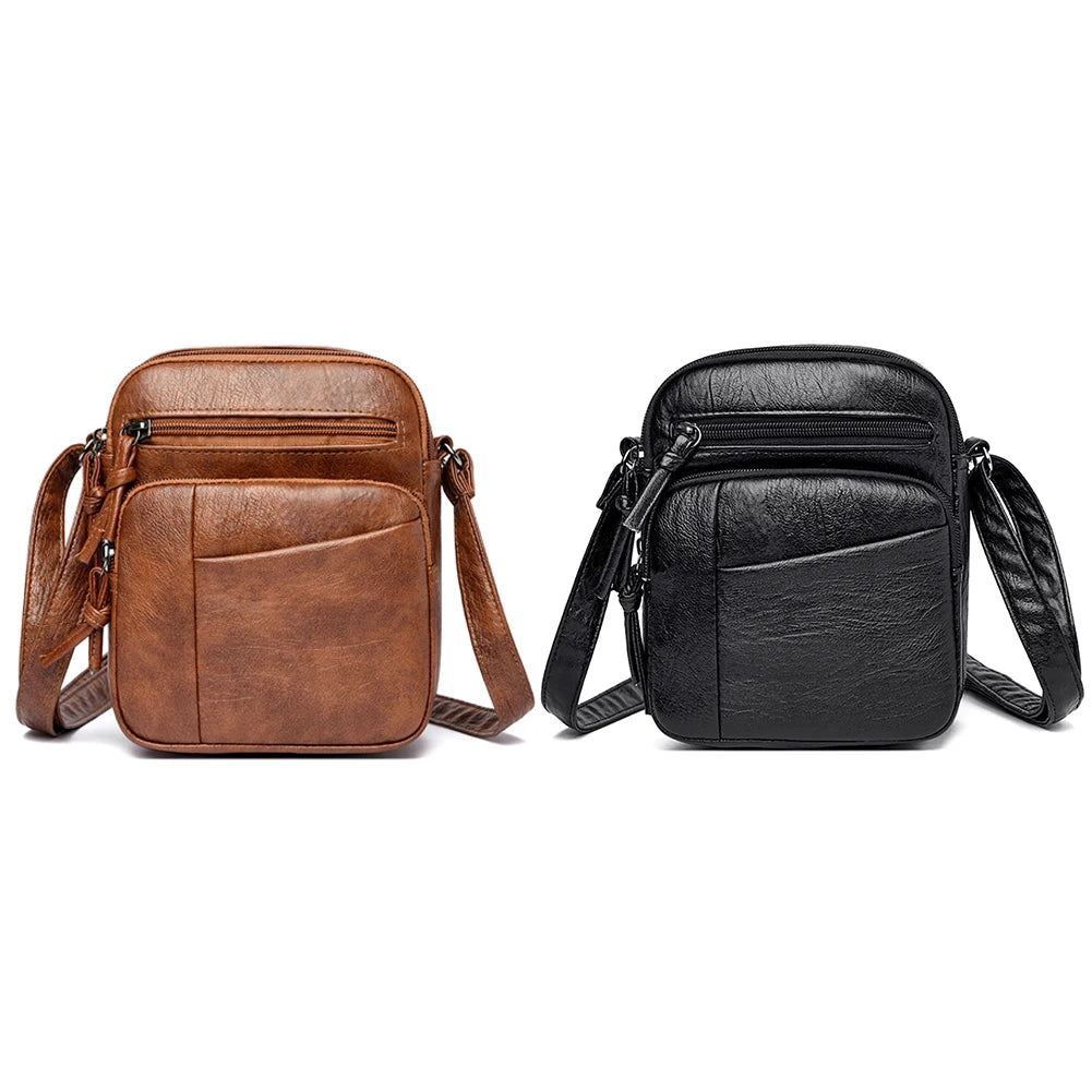 Leather Casual Shoulder Bag Small Tote Female Travel Underarm Top Handle Bag