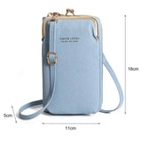 Lychee Texture Crossbody Phone Bag Faux Leather Messenger Bag