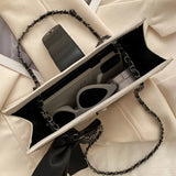 Women's Shoulder Bag Bow Chain Diamond Lattice Satchel Ins Style