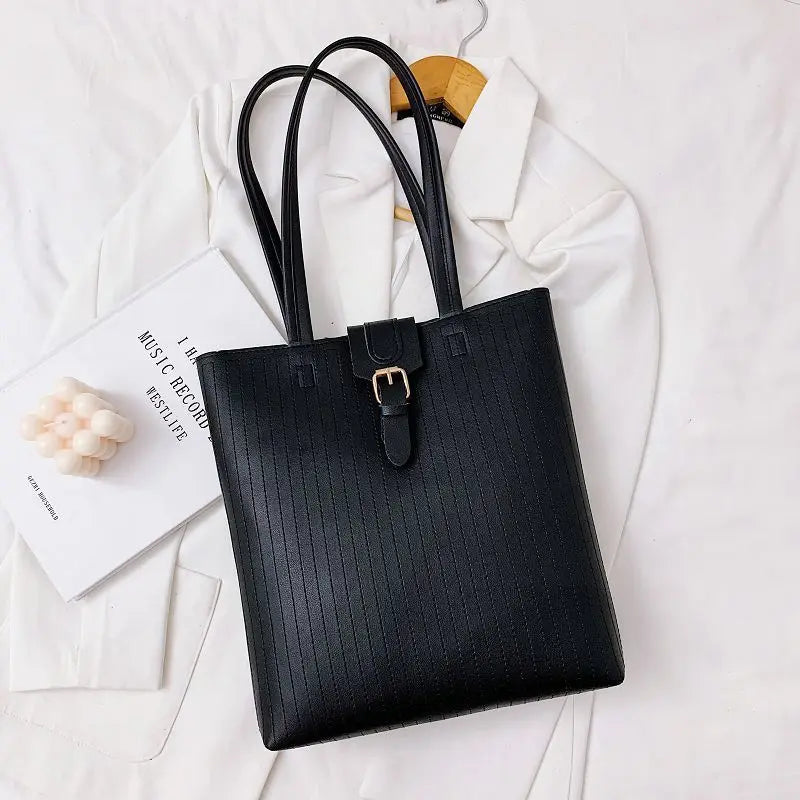 Shoulder Bag Women Casual PU Leather Large Capacity Shopping Bag