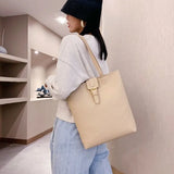 Shoulder Bag Women Casual PU Leather Large Capacity Shopping Bag