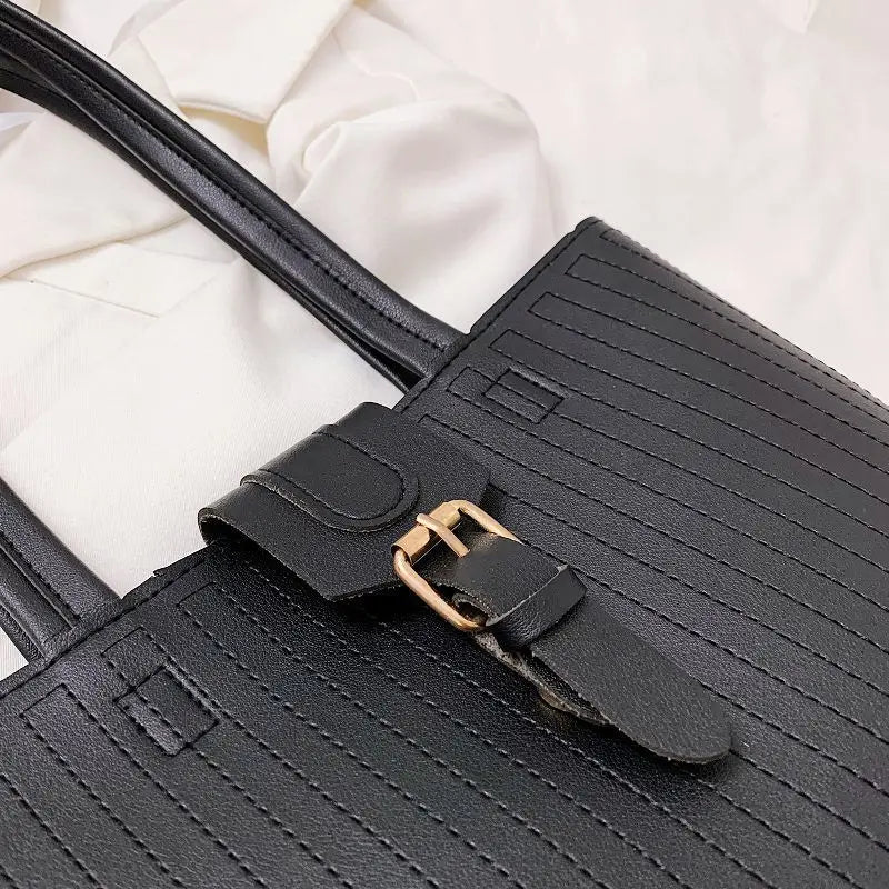 Shoulder Bag Women Casual PU Leather Large Capacity Shopping Bag