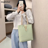 Shoulder Bag Women Casual PU Leather Large Capacity Shopping Bag