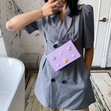 Shoulder Bag Women Flower Colorful Case Chain PU Ins Sweet Handbags Crossbody