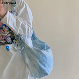 Shoulder Bag Women Tie-dye Canvas Zipper Hobos Folds