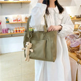 Womens Nylon Shoulder Bag High-capacity Totes Handbag Waterproof Schoolbags