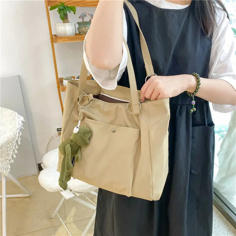 Womens Nylon Shoulder Bag High-capacity Totes Handbag Waterproof Schoolbags