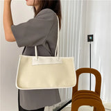 Canvas Women Shoulder Bag Large Capacity Underarm Style Zipper Handbags