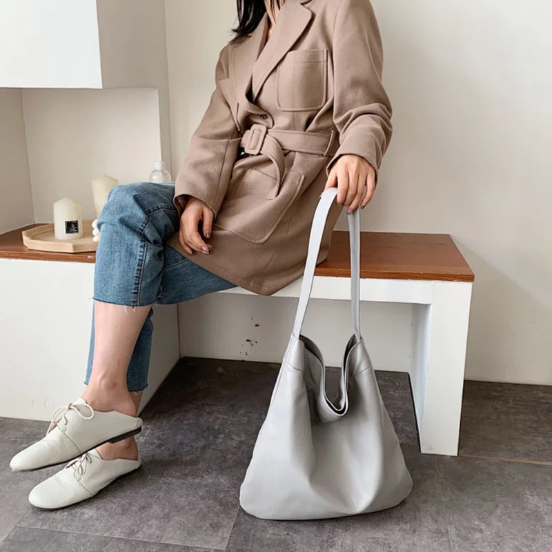 PU Leather Underarm Tote Bag Casual Large Capacity Womens Handbags