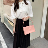 Shoulder Bags Women Accordion Pleated PU Leather Underarm for Female