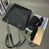 Shoulder Bags Women Casual Totes Chains Strap Large Capacity Shopping Female
