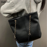 Shoulder Bags Women Casual Totes Chains Strap Large Capacity Shopping Female