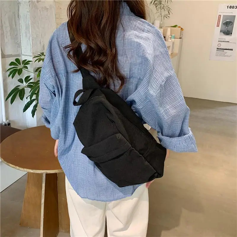 Canvas Shoulder Bag Women Casual Harajuku Crossbody Handbag