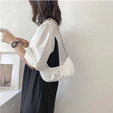 Shoulder Bags Women Underarm Zipper Pleated PopularHandbags Vintage Ladies