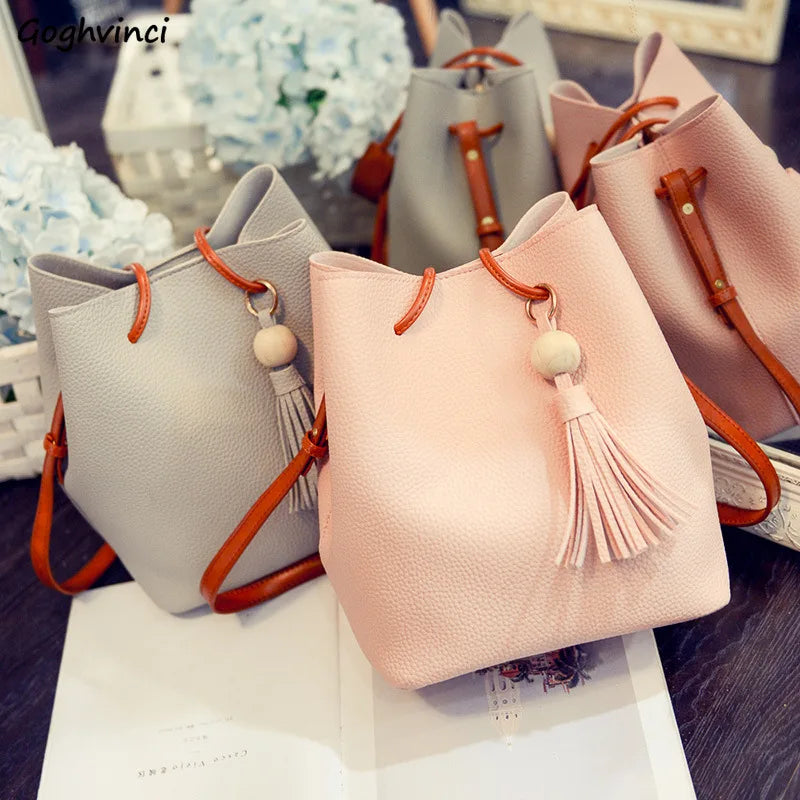 Women Bucket Shoulder Bag Large Capacity Casual All-match Crossbody
