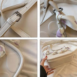 Shoulder Bags Women Candy Colors Sweet Heart Scarves Top-handle Cross-body Chain