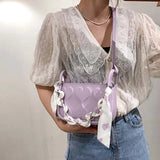Shoulder Bags Women Candy Colors Sweet Heart Scarves Top-handle Cross-body Chain