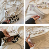 Shoulder Bags Women Candy Colors Sweet Heart Scarves Top-handle Cross-body Chain