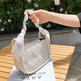 Shoulder Bags Women Candy Colors Sweet Heart Scarves Top-handle Cross-body Chain