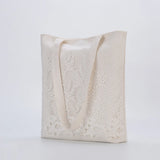 Shoulder Bag Women Canvas Lace Embroidery Student Book Sweet Casual