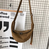 Canvas Zipper Shoulder Bag All-match Crossbody Harajuku High Street Ins Handbags