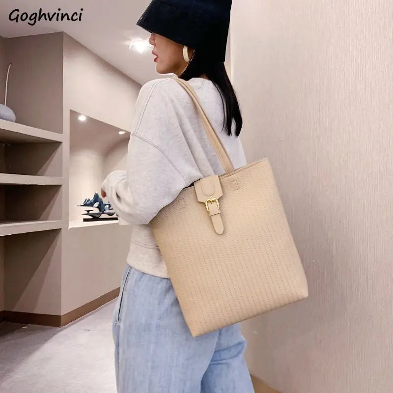 Shoulder Bags Women Casual Patchwork All-match Large Capacity Totes