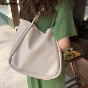 Women Shoulder Bag Large Capacity Tote Office Lady Handbag Solid Underarm Bag