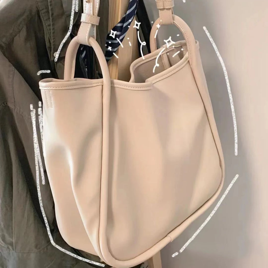 Women Shoulder Bag Large Capacity Tote Office Lady Handbag Solid Underarm Bag