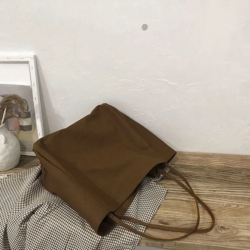 Shoulder Bags Women Large Capacity Handbag Retro Harajuku Canvas Crossbody